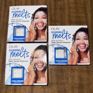 Lot of 3  Olay‎ Face Cleansing Melts with Hyaluronic Acid - 32ct Each
